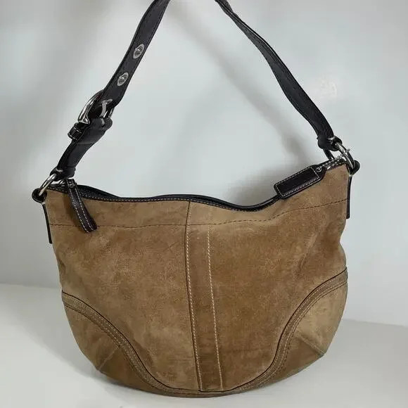 Coach | Bags | Y2k Coach Brown Suede Hobo Shoulder Bag F916 | Poshmark
